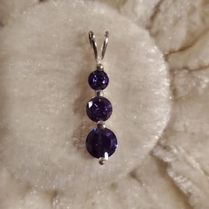 Three stone amethyst pendant